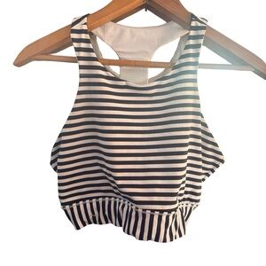Athleta Black and White Striped Bra